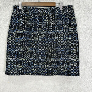 LOFT Mini Skirt Womens 10‎ Black Tweed Speckled Boho Twee Office Career Preppy